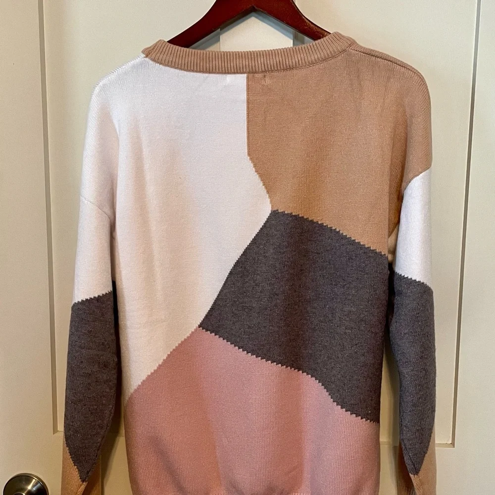 KIRUNDO Zebra Striped Print Color Block Knit Pullover Sweater, NWOT, Sz Large - Picture 5 of 10
